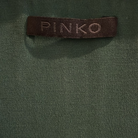 Green Mini Dress / Tunic by Pinko Silk & Viscose Sz S with Sequins - Picture 7 of 8